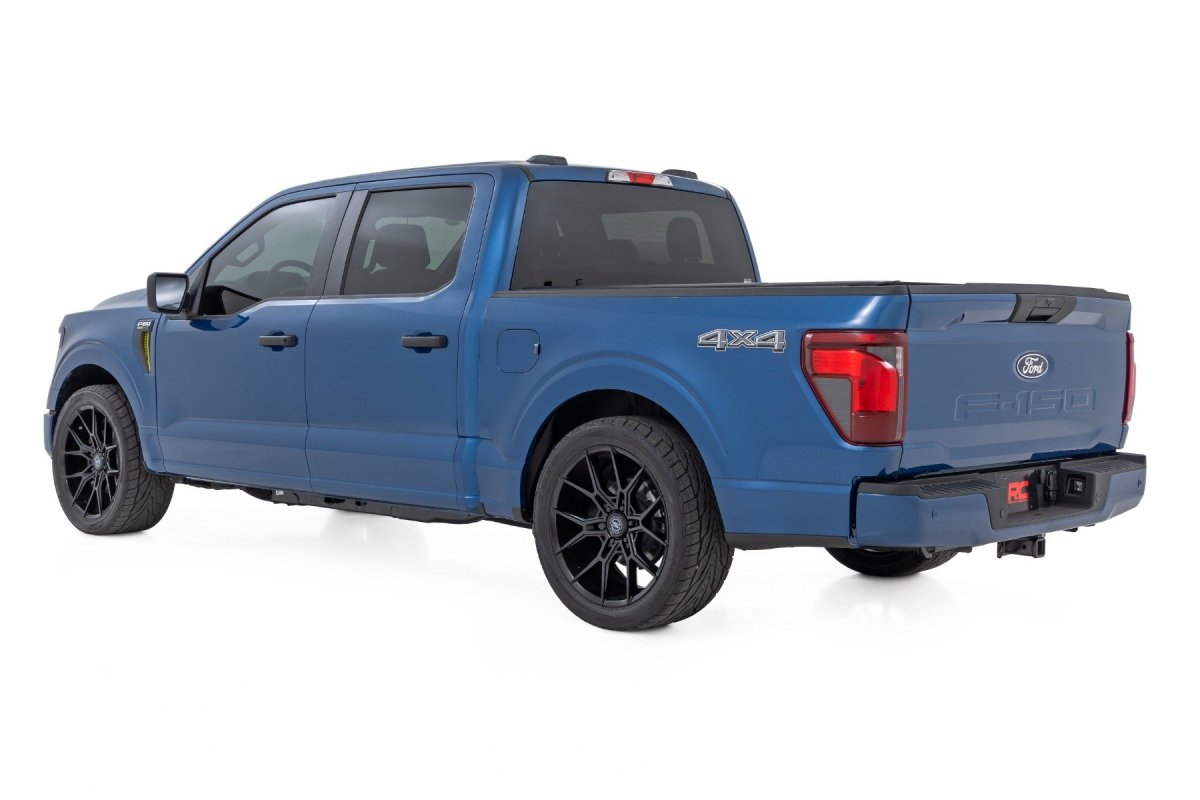Ford F-150 Lowering Kit - Front + Rear - Rough Country - M1, 2 in Front Drop / 4 in Rear Drop, Front Struts + Rear Shocks - 4WD - '15-'25